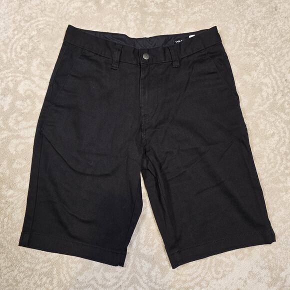 Volcom Mens Chino Shorts Size 30 Black Casual Surf Skate 10.5" Inseam - Picture 1 of 8